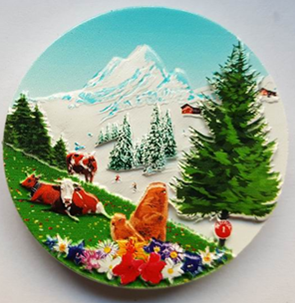 Magnet ronde Montagne (as009)