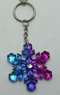 Porte clé Flocon cristal multicolor