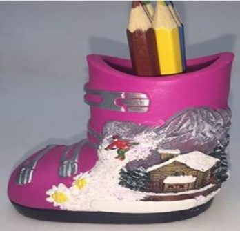 Pot à crayon chaussure de ski